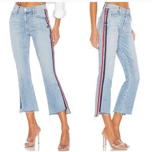 MOTHER Striped Insider Crop Step Fray NWT -Sz 24